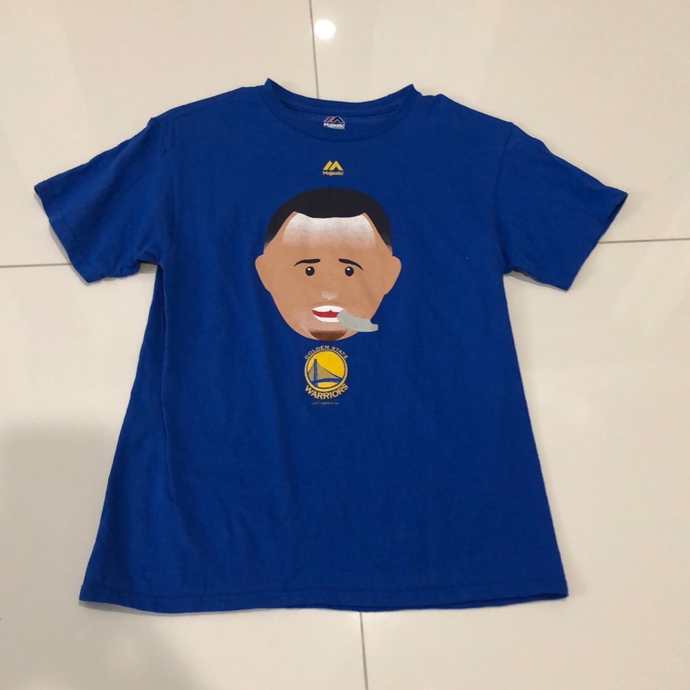 Kids Majestic Steph Curry chewing mouthguard Shirt